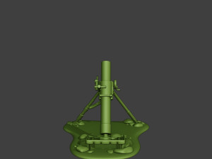 american soldiers ww2 m2 mortar a10 3D Baskı Modeli