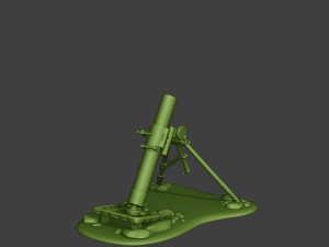 american soldiers ww2 m2 mortar a10 3D Baskı Modeli