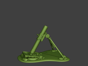 american soldiers ww2 m2 mortar a10 3D Baskı Modeli