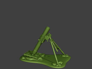 american soldiers ww2 m2 mortar a10 3D Baskı Modeli