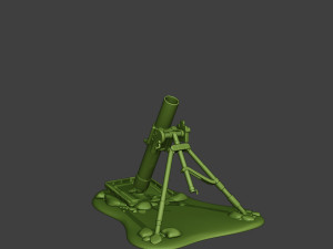 american soldiers ww2 m2 mortar a10 3D Baskı Modeli