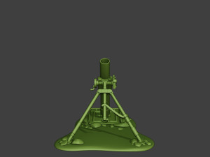 american soldiers ww2 m2 mortar a10 3D Baskı Modeli
