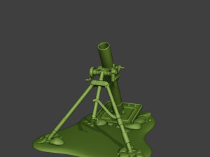 american soldiers ww2 m2 mortar a10 3D Baskı Modeli