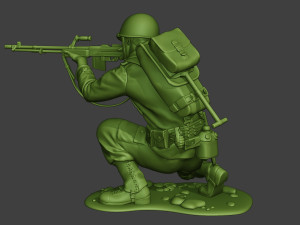 american soldier ww2 shoot cover a10 Modelo de impresión 3D