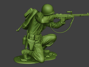 american soldier ww2 shoot cover a10 Modelo de impresión 3D