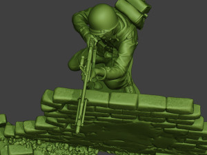 american soldier ww2 shoot cover a10 Modelo de impresión 3D