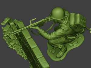 american soldier ww2 shoot cover a10 Modelo de impresión 3D