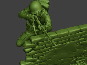american soldier ww2 shoot cover a10 Modelo de impresión 3D