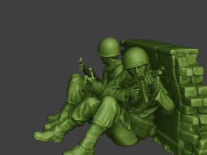 american soldiers ww2 cover down a10 3D Print Model