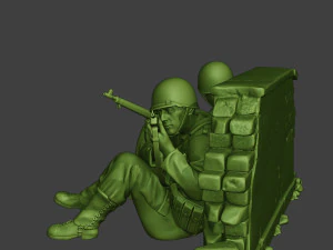 american soldiers ww2 cover down a10 3D Print Model