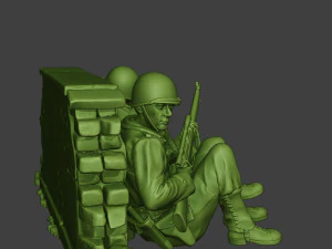 american soldiers ww2 cover down a10 3D Print Model