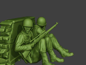 american soldiers ww2 cover down a10 3D Print Model