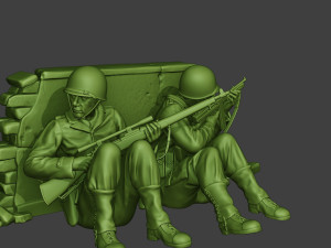 american soldiers ww2 cover down a10 3D-printmodel