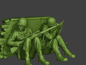 american soldiers ww2 cover down a10 3D Print Model