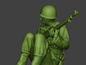american soldiers ww2 cover down a10 3D-printmodel