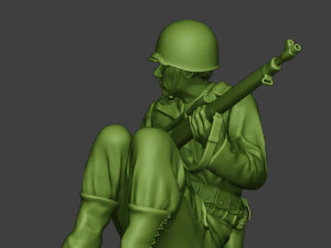 american soldiers ww2 cover down a10 3D Print Model