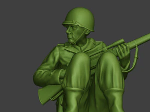 american soldiers ww2 cover down a10 3D Print Model