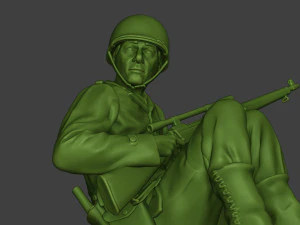 american soldiers ww2 cover down a10 3D Print Model