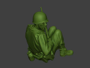 american soldiers ww2 cover down a10 3D Print Model