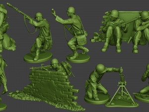 american soldiers ww2 pack a10 3D Print Model
