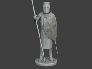 knight templar stand spear t1 3D Print Model