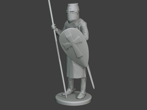 knight templar stand spear t1 Modèles 3D en vedette