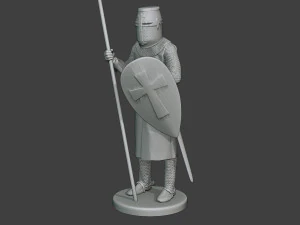 knight templar stand spear t1 3D Print Model