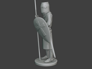 knight templar stand spear t1 Modèles 3D en vedette