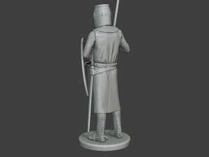 knight templar stand spear t1 Modèles 3D en vedette