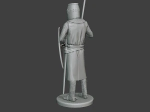 knight templar stand spear t1 3D Print Model
