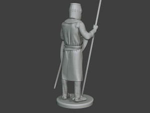 knight templar stand spear t1 Modèles 3D en vedette