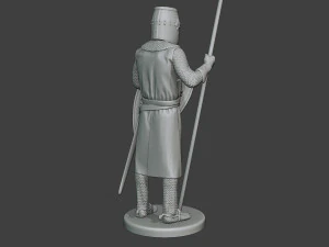 knight templar stand spear t1 3D Print Model
