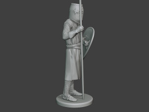knight templar stand spear t1 Modèles 3D en vedette