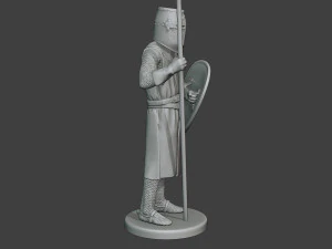 knight templar stand spear t1 3D Print Model