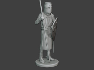 knight templar stand spear t1 Modèles 3D en vedette