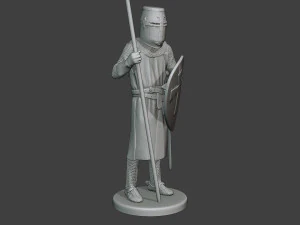 knight templar stand spear t1 3D Print Model