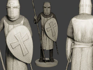 knight templar stand spear t1 3D Print Model