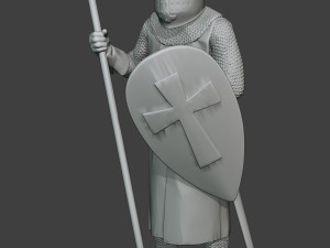 knight templar stand spear t1 Modèles 3D en vedette