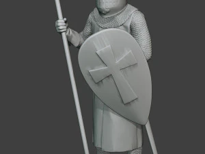 knight templar stand spear t1 3D Print Model