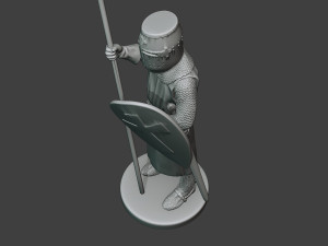 knight templar stand spear t1 Modèles 3D en vedette
