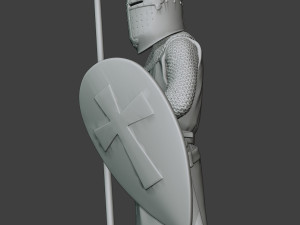 knight templar stand spear t1 Modèles 3D en vedette