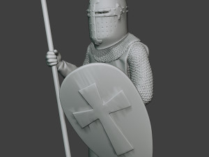 knight templar stand spear t1 Modèles 3D en vedette