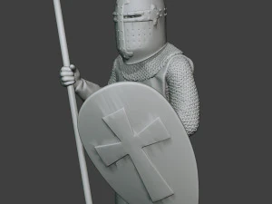knight templar stand spear t1 3D Print Model