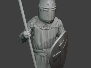 knight templar stand spear t1 Modèles 3D en vedette