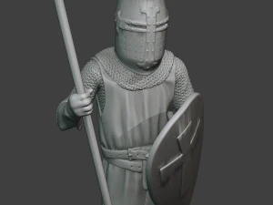 knight templar stand spear t1 3D Print Model