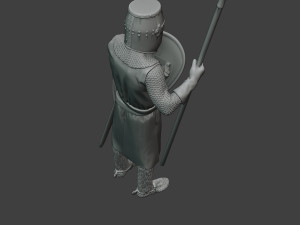 knight templar stand spear t1 Modèles 3D en vedette