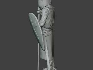 knight templar stand spear t1 Modèles 3D en vedette