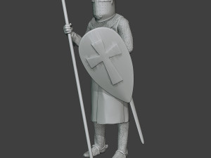 knight templar stand spear t1 Modèles 3D en vedette
