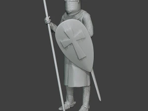 knight templar stand spear t1 3D Print Model