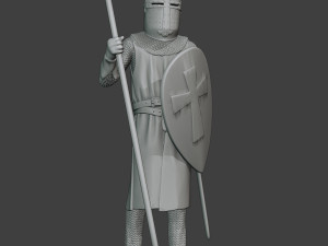 knight templar stand spear t1 Modèles 3D en vedette